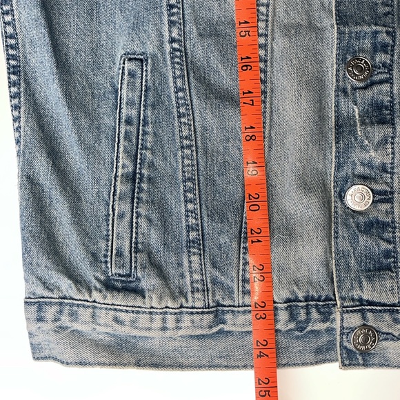 PacSun Denim Collared Button-Up Long Sleeve Relaxed Fit Light Wash Jean Jacket M - Picture 9 of 10